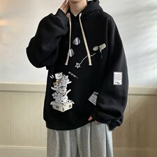 纯棉连帽卫衣男大码运动帽衫宽松薄WY2115-P35加绒款-P40，男装卫衣，电商A040