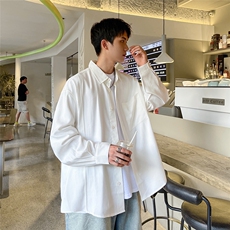 已下单24084-P45宽松阔版长袖衬衫男士大码衬衣男装慵懒风，男装衬衫，电商B280-1（原A049）