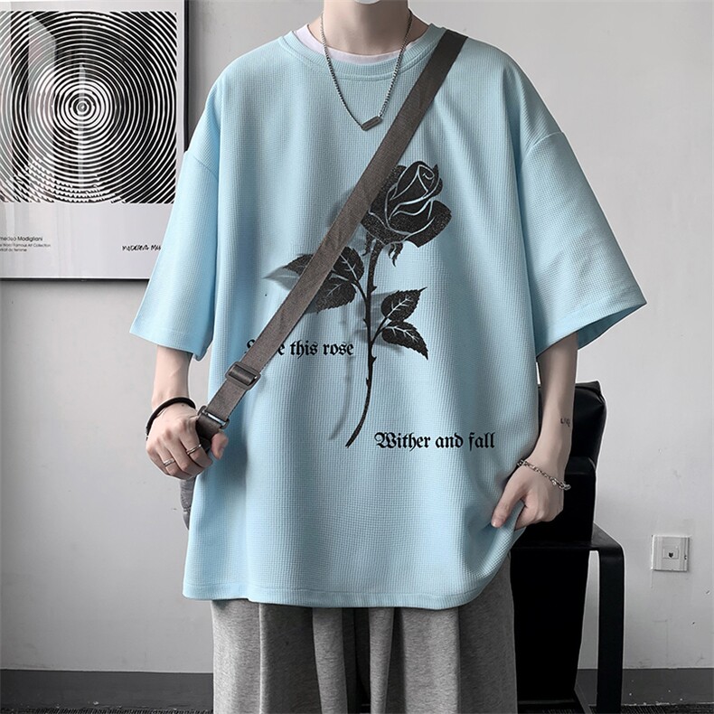 华夫格t恤男短袖男大码五分袖大皂风HT73279-P22,男装T恤,电商A040