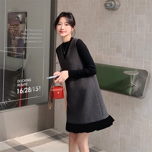 老敏哥 贵感100羊毛V领无袖背心裙宽松显瘦高级感连衣裙女冬图片