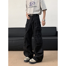 2025新款美式高街复古工装裤嘻哈直筒宽松休闲裤现货K8520-P54，男装工装外套，星座512-3