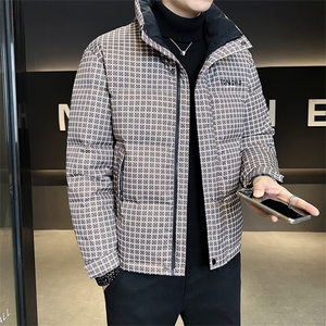 标50绒店主风2025新款男士格子立领羽绒服2503-P195(控券后288)图片