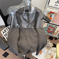 灰色连帽针织衫男秋冬针织衫U84P75，男装针织衫/毛衣，星座1116-2