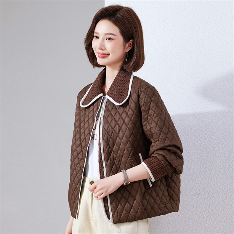 现货2024冬装新款时尚宽松休闲小个子短款棉衣外套,女装棉衣/棉服,深水步