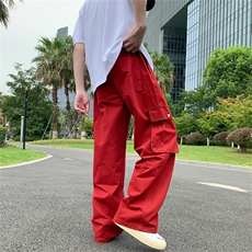 美式复古紫色工装牛仔裤女大码胖辣妹高腰宽松阔腿多巴胺裤子，男装休闲裤，星座716-2