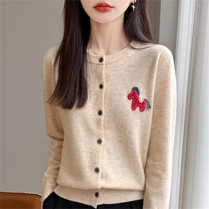 针织开衫女秋冬坑条加厚外套小个子羊毛衫图片