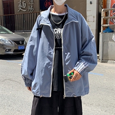韩版工装休闲工装男女个性夹克纯色开衫条纹外套学院风W1546-P48，男装夹克，星座512-4