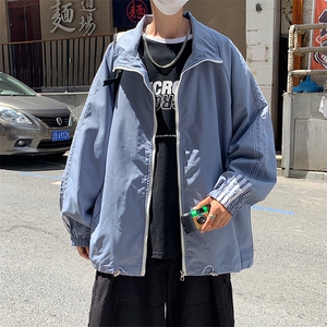 韩版工装休闲工装男女个性夹克纯色开衫条纹外套学院风 W1546-P48图片
