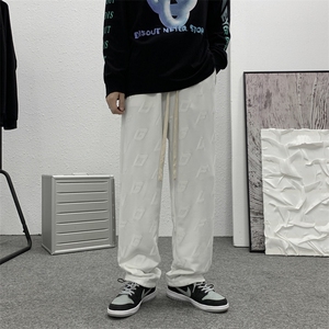 hiphop炸街裤子高街ins潮牌发泡阔腿垂坠感嘻哈拖地裤  K1281-P28图片