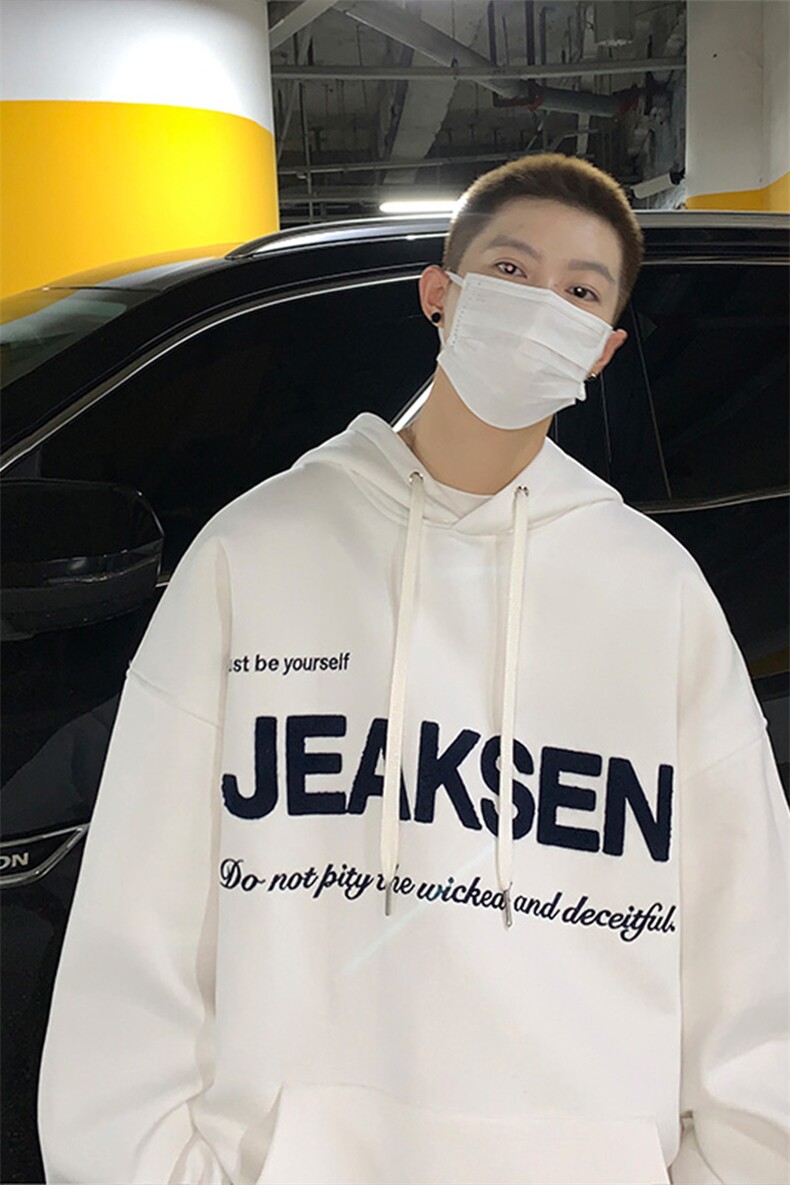 大码卫衣男秋季新款宽松连帽外套上衣植绒字母衣服JK22310p75控88,男装卫衣,星座605(原A050)