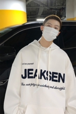大码卫衣男秋季新款宽松连帽外套上衣植绒字母衣服JK22310p75控88，男装卫衣，星座605(原A050)
