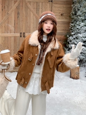 【现货】新款数据好皮毛一体外套P195-K288，女装短外套，浙宝128A