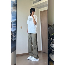 夏季新款宽松直筒侧边条纹休闲速干裤X1002-1-BK2408-P45，男装休闲裤，星座1002-1