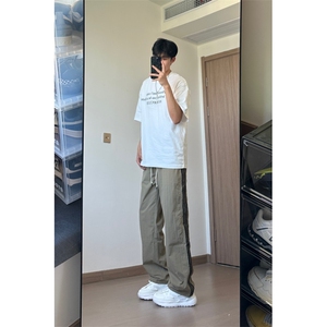夏季新款宽松直筒侧边条纹休闲速干裤X1002-1-BK2408-P45图片