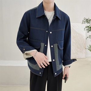 秋冬2023轻熟抖音小伙休闲牛仔拼色夹克店主风A236-JK5028-P130图片