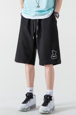 2022夏华夫格无影墙刺绣小熊抽绳男宽松五分休闲短裤DK28630-P28，男装休闲裤，电商A082