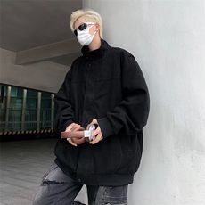 美式翻领鹿皮绒夹克男痞帅春秋新款宽松百搭ins休闲外套JY05-P68，男装夹克，星座1008