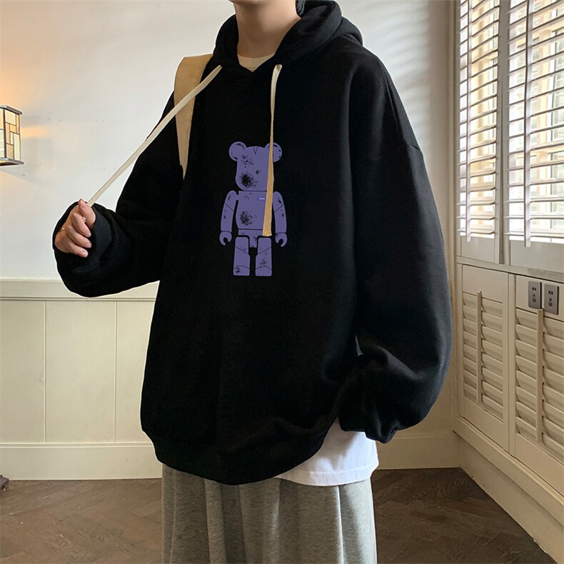 纯棉连帽卫衣男大码运动帽衫宽松薄WY2242-P35加绒款-P40,男装卫衣,电商A040