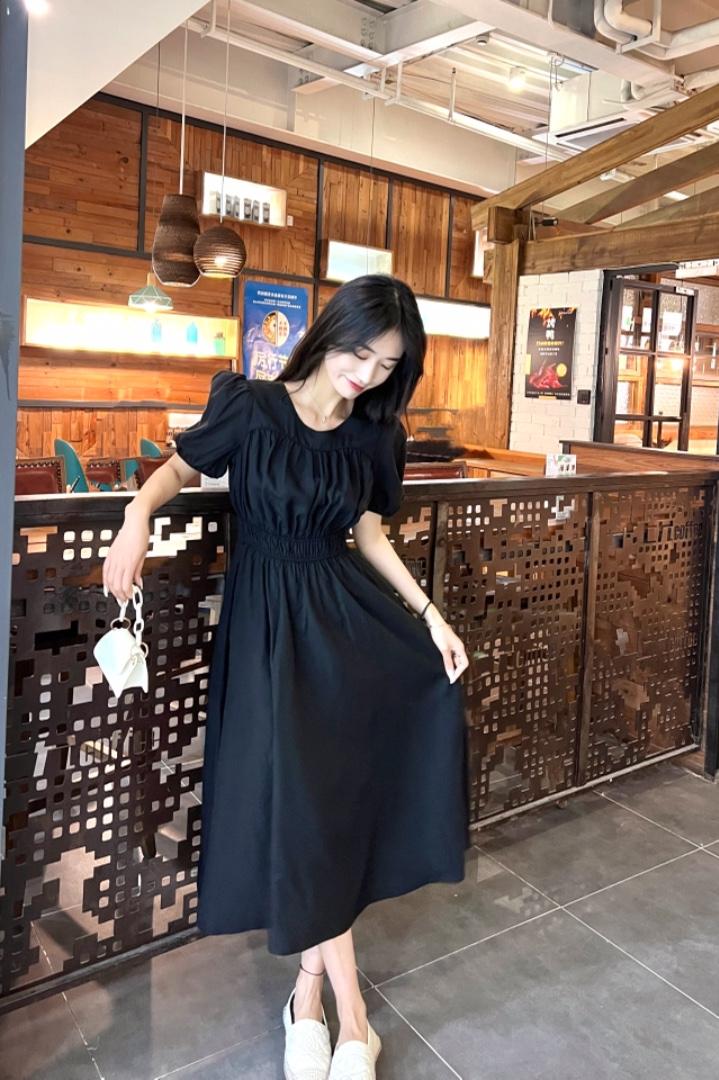 依挺好2022年夏季新款铜氨丝料高腰显瘦连衣裙港风气质群,女装连衣裙,依挺好