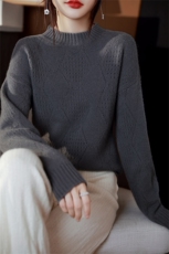纯色女2024年新款秋冬季内搭针织羊毛衫，女装羊毛衫，琳尚羊绒