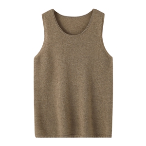 2025夏秋新款一线成衣羊绒衫女100纯山羊绒圆领针织背心无袖坎肩图片