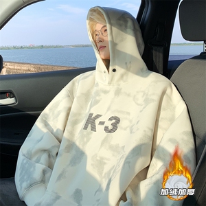 B208-WY3801-秋冬新款港风加绒P70控98 秋冬重磅500克卫衣图片