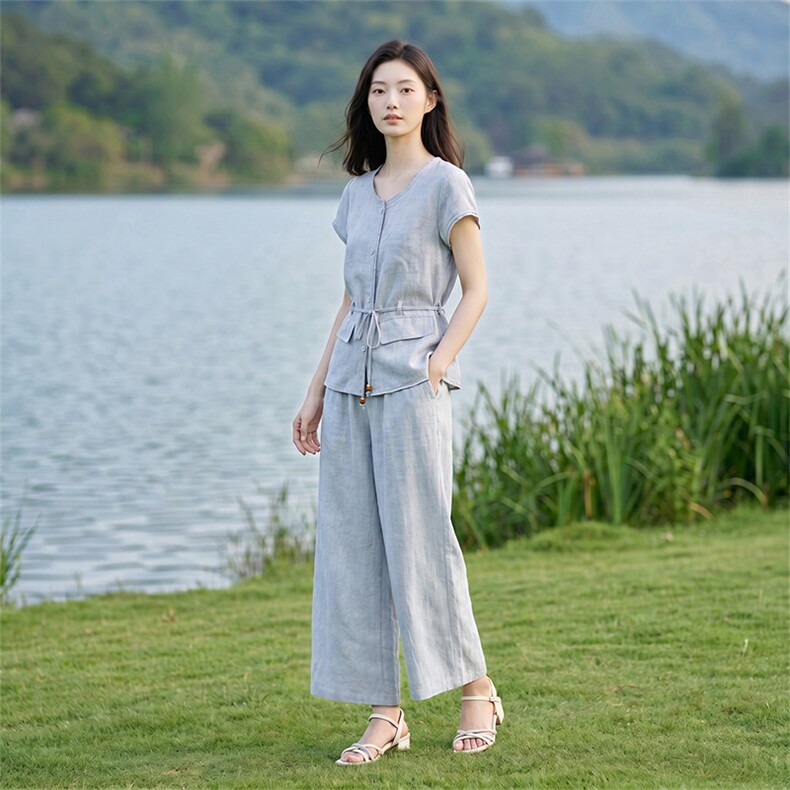 套装女夏季休闲简约时尚两件套,女装套装/套裙,曼沙奕珂