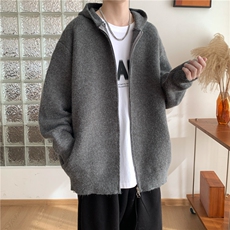 秋冬连帽加厚针织衫外套毛衣开衫W8607-P80，男装针织衫/毛衣，星座1212