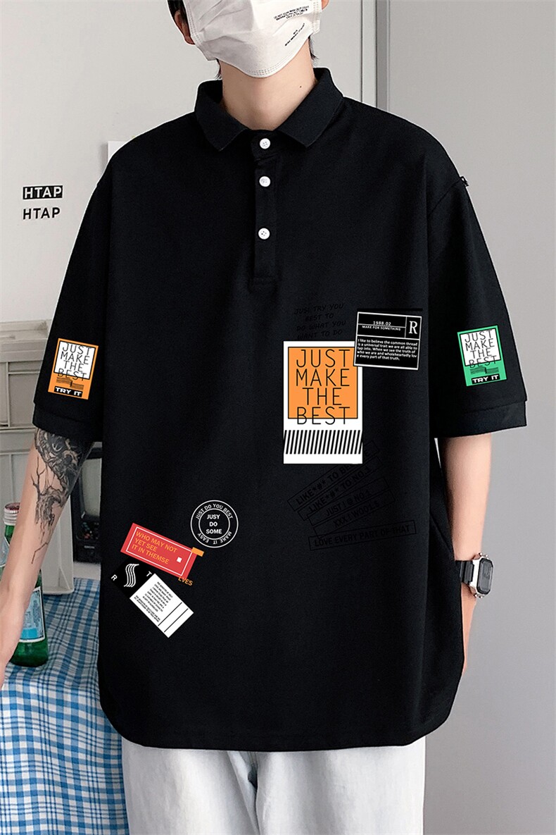 PL57121-P35翻领短袖polo衫男大码胖子半袖t恤男有领保罗衫模特,男装Polo衫,电商A040