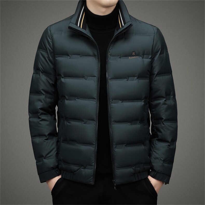 中年男士立领加厚保暖羽绒服2023冬季新款商务休闲男装鸭绒外套，男装羽绒服，电商B212（原钱塘6029）