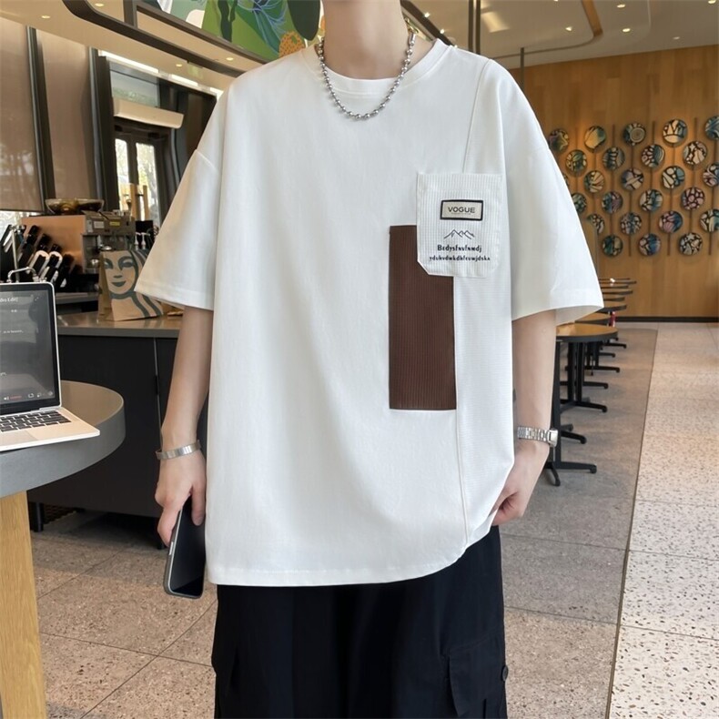 25170-特P40夏季休闲时尚T恤男短袖打底衫青少年潮牌短袖T恤图片