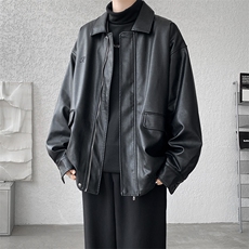 8XL-M皮衣外套男港风复古美式加绒加厚皮夹克机车PY858P95控128，男装皮衣，电商D206-1