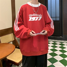 美式三杠条纹复圆领卫衣秋冬男女宽松长袖SW2454-P45控6850棉，男装卫衣，电商B370
