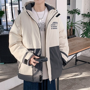 中性风连帽撞色棉服冬季cityboy加厚棉衣男女同款M8884-P95图片
