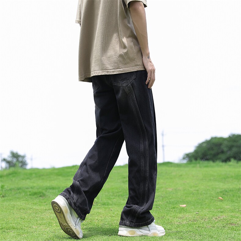 K1221-P45日系复古不规则设计感牛仔裤,男装休闲裤,星座1501-1