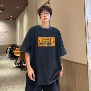 直播品质 240克重磅 水洗做旧短袖t恤男女 SDX238-特P 25 控48图片