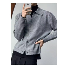 美式复古慵懒风立领针织开衫老钱休闲情侣毛衣外套MY5081-P58，男装针织衫/毛衣，星座308B-2
