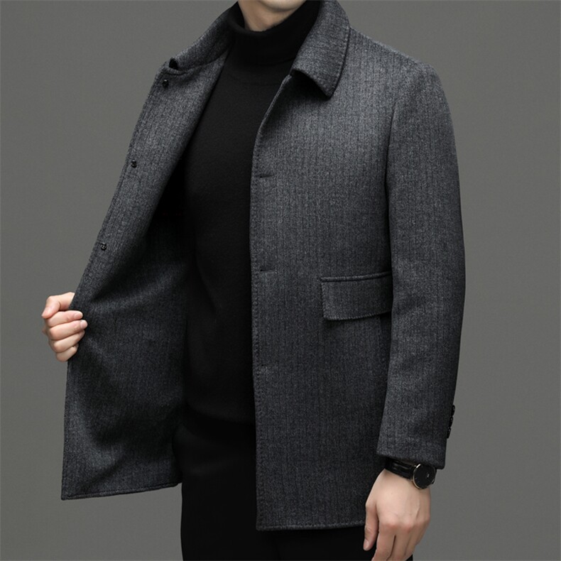 22秋冬新款高端休闲时尚修身型男士毛呢大衣XL-AL--W2301-P259,男装毛呢大衣,钱塘6003（原4033）