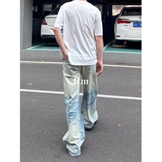 美式直筒牛仔裤男秋季新款水洗做旧阔腿裤子男士长裤L99011-P58，男装牛仔裤，星座1008