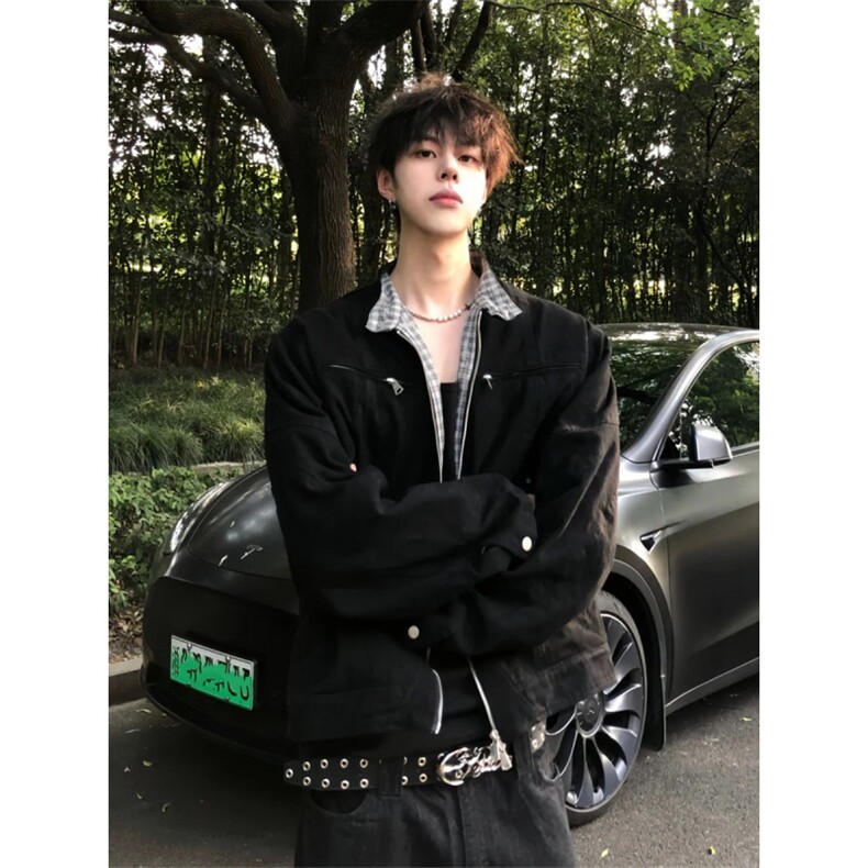 706-1-JK4977-P68  特P  现货  秋季哈灵顿立领夹克帆布休闲外套图片