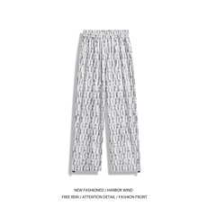 抖音品质夏季新款潮流格子百搭宽松冰丝裤B315-K25661-特P30控58，男装休闲裤，电商B315