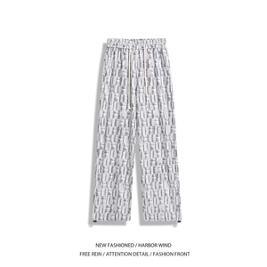 抖音品质夏季新款潮流格子百搭宽松冰丝裤B315-K25661-特P30控58图片