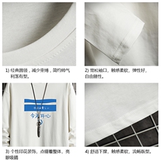 TX3033-P28加绒款-P35纯长袖t恤男大码圆领打底衫体恤网格，男装T恤，电商A040A