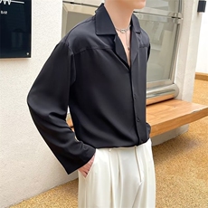 衬衫男生新款日系纯色长袖衬衣高级感潮流痞帅夏季外套CS0210-P38，男装衬衫，星座308B-1