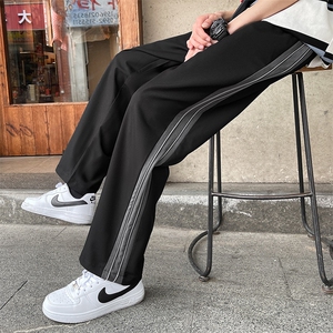 K404-P45秋季休闲裤男士西裤大码阔腿裤垂感直筒裤子潮M-5XL图片