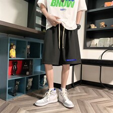 HD74202-P22华夫格短裤男大码宽松五分裤男直筒中裤，男装休闲裤，电商A040