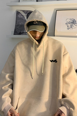 抖音品质秋季新款宽松休闲麂皮绒连帽落肩卫衣JK23378-特批43控69，男装卫衣，星座605(原A050)