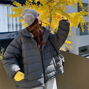 泡芙排骨羽绒服女2025冬季新款短款90白鸭绒加厚连帽保暖显瘦外套图片