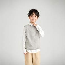 [羊毛]秋冬儿童羊毛衫男女同款圆领马甲，童装儿童羊毛衫，鑫贝羊绒
