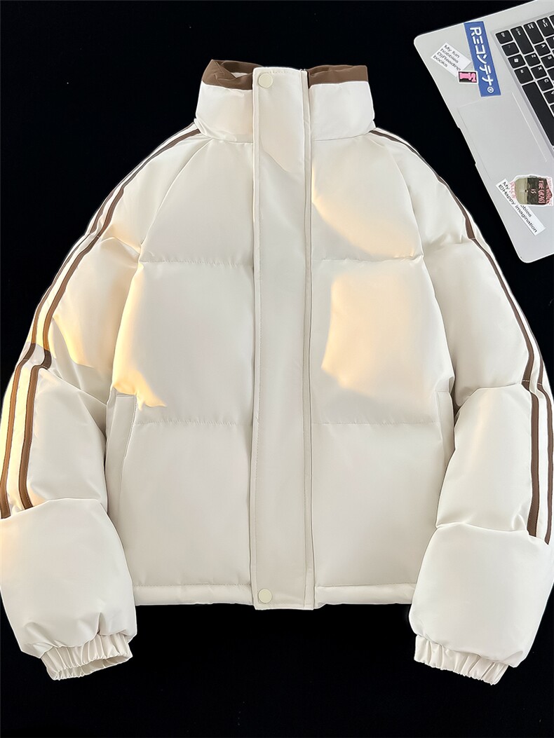 数据款！短款加厚棉服冬季拼色条纹情侣立领棉衣CM98912-P85特,男装棉衣,星座815A